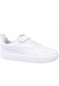 Buty do chodzenia dla dzieci Puma Rickie AC PS. Zapięcie: rzepy. Kolor: biały, wielokolorowy, niebieski. Materiał: materiał, syntetyk. Szerokość cholewki: normalna. Sport: turystyka piesza