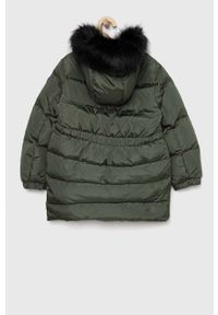 TOMMY HILFIGER - Tommy Hilfiger kurtka puchowa dziecięca kolor zielony. Okazja: na co dzień. Kolor: zielony. Materiał: puch. Wzór: gładki. Styl: casual #3