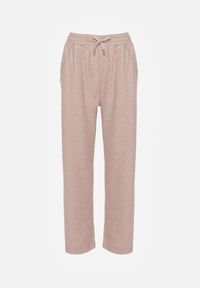 Renee - Beżowe Spodnie High Waist z Gumką i Troczkami w Pasie Rallena. Okazja: na co dzień. Stan: podwyższony. Kolor: beżowy. Styl: casual #7
