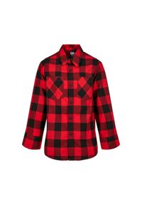 Urban Classics - Flanelowa Koszula W Kratę Dla Chłopców. Kolor: czerwony, wielokolorowy, czarny. Długość rękawa: długi rękaw