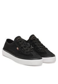 TOMMY HILFIGER - Tommy Hilfiger Sneakersy Th Open Mesh Vulc Sneaker FW0FW08684 Czarny. Kolor: czarny. Materiał: materiał #6