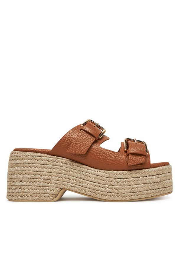 Pollini Espadryle SA28268I0MTD0230 Brązowy. Kolor: brązowy. Materiał: skóra