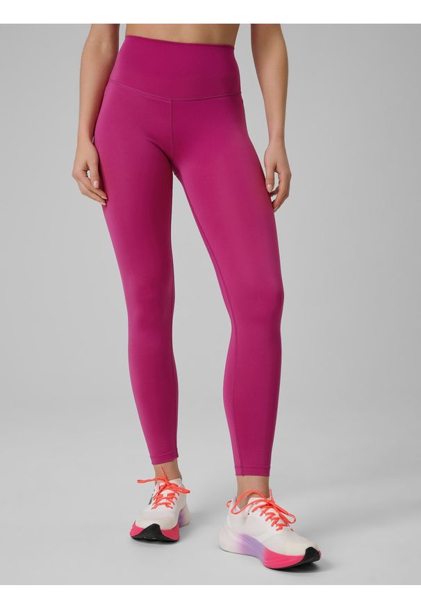 4f - 4F Legginsy treningowe szybkoschnące damskie - różowe M. Kolor: różowy. Sport: fitness