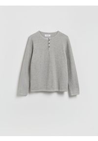 Reserved - Strukturalny sweter z bawełny - szary. Kolor: szary. Materiał: bawełna #1