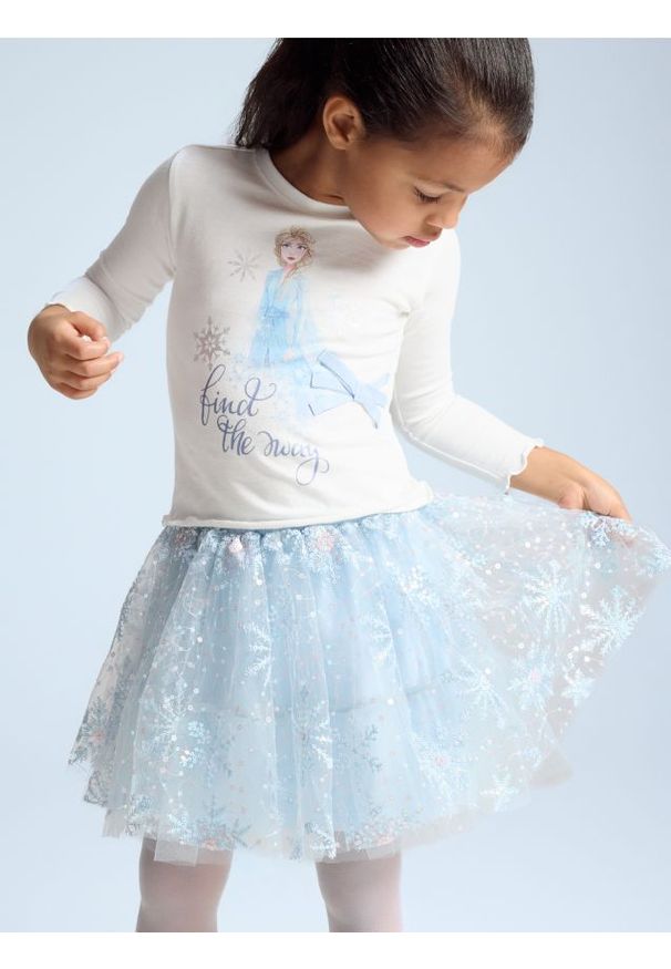 Reserved - Tiulowa spódnica z cekinami - jasnoniebieski. Kolor: niebieski. Materiał: tiul