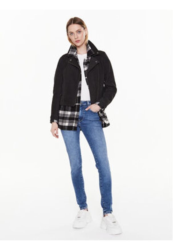 Pepe Jeans Kurtka skórzana Roma PL402145 Czarny Regular Fit. Kolor: czarny. Materiał: skóra