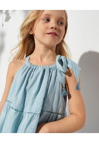 ZIMMERMANN KIDS - Błękitna sukienka z haftowaną aplikacją 4-10 lat. Kolor: niebieski. Materiał: bawełna. Wzór: aplikacja, haft. Sezon: lato #3