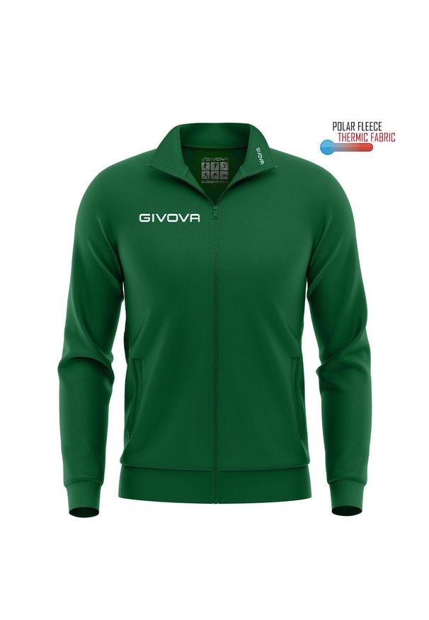 Givova Polarfleece Sport bluza - ciepła i oddychająca, rozmiar L. Kolor: zielony. Sport: piłka nożna