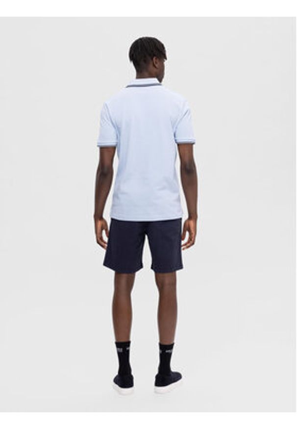 Selected Homme Polo 16087840 Błękitny Regular Fit. Typ kołnierza: polo. Kolor: niebieski. Materiał: bawełna