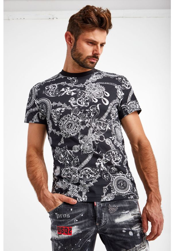 Versace Jeans Couture - T-SHIRT VERSACE JEANS COUTURE. Materiał: bawełna. Długość rękawa: krótki rękaw. Długość: krótkie