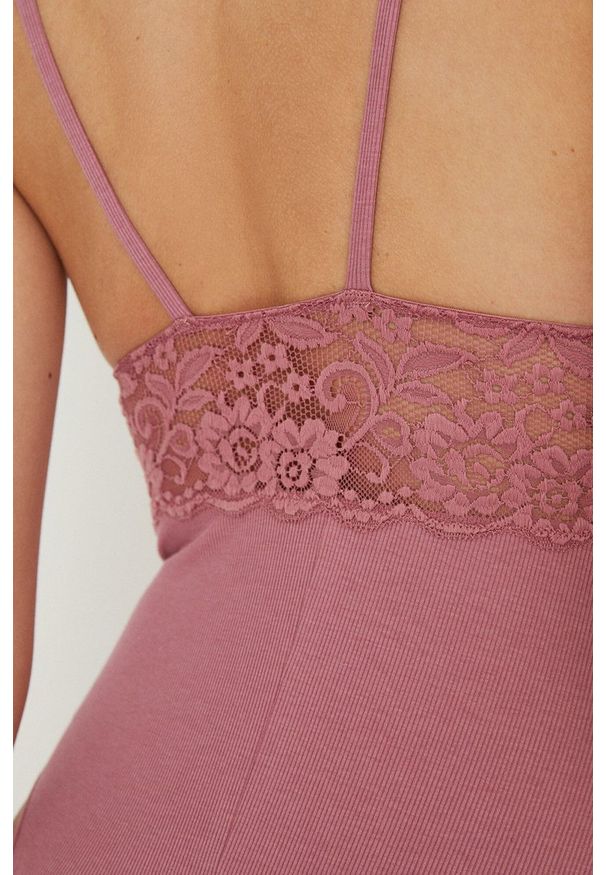 Women Secret - women'secret body Bodylette kolor różowy koronkowe gładki. Kolor: różowy. Materiał: koronka. Wzór: gładki