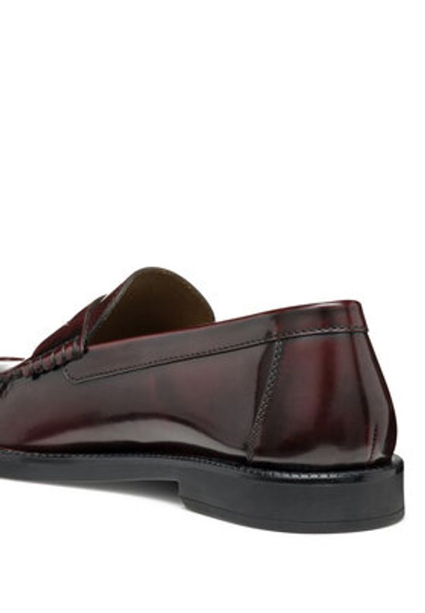 Geox Mokasyny U Recanati U55HVB 00038 C7011 Bordowy. Kolor: czerwony. Materiał: skóra