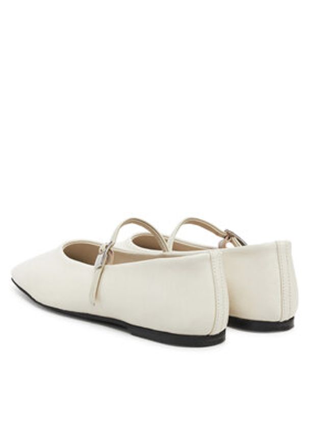 Calvin Klein Baleriny Ballerina New Buckle - Lth HW0HW02483 Beżowy. Kolor: beżowy. Materiał: skóra