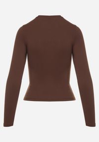 Born2be - Brązowa Bluzka Typu Longsleeve Lisfia. Okazja: do pracy, na co dzień, na spotkanie biznesowe. Kolor: brązowy. Materiał: bawełna. Długość rękawa: długi rękaw. Styl: casual, elegancki, biznesowy #5