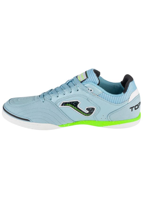 Joma - Buty halowe do piłki nożnej męskie, Top Flex 25 TOPS IN. Kolor: niebieski, wielokolorowy, zielony. Materiał: skóra, zamsz. Sport: piłka nożna