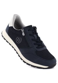 Sneakersy męskie lekkie na suwak granatowe Bugatti 325-ATL02-2500-4100. Kolor: niebieski. Materiał: tkanina #1