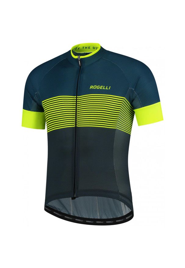 ROGELLI - Koszulka rowerowa męska Rogelli BOOST z krótkim rękawem. Kolor: niebieski, wielokolorowy, żółty. Długość rękawa: krótki rękaw. Długość: krótkie