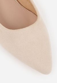 Renee - Beżowe Sandały Vices na Stożku z Wkładką ze Skóry Naturalnej Bez Pięty Selenis. Nosek buta: szpiczasty. Kolor: beżowy. Materiał: skóra. Sezon: lato. Obcas: na stożku. Styl: wizytowy, elegancki. Wysokość obcasa: średni #3