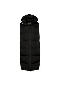 Damska długa kurtka puchowa bez rękawów z kapturem Superdry. Typ kołnierza: kaptur. Kolor: czarny. Materiał: puch. Długość rękawa: bez rękawów. Długość: długie #1