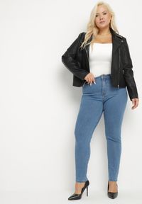 Born2be - Niebieskie Klasyczne Jeansy o Kroju Slim Regular Nalasin. Okazja: na co dzień. Kolor: niebieski. Styl: klasyczny #6