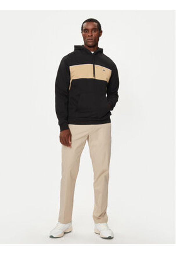 Lacoste Bluza SH5027 Czarny Classic Fit. Kolor: czarny. Materiał: bawełna