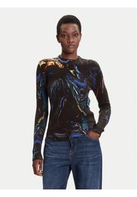 Desigual Sweter Butterfly Lacroix 25WWJF05 Czarny Regular Fit. Kolor: czarny. Materiał: syntetyk