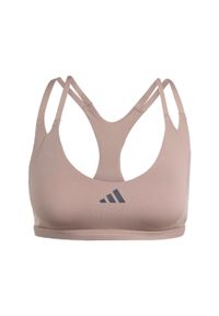 Adidas - Biustonosz Aeroimpact Luxe Training Light-Support. Kolor: brązowy. Materiał: materiał