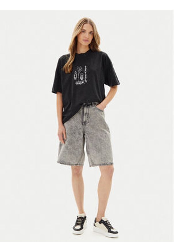 Volcom Szorty jeansowe Beeggy B2012504 Szary Baggy Fit. Kolor: szary. Materiał: bawełna