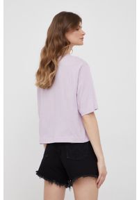 GAP t-shirt bawełniany kolor fioletowy. Kolor: fioletowy. Materiał: bawełna. Wzór: nadruk