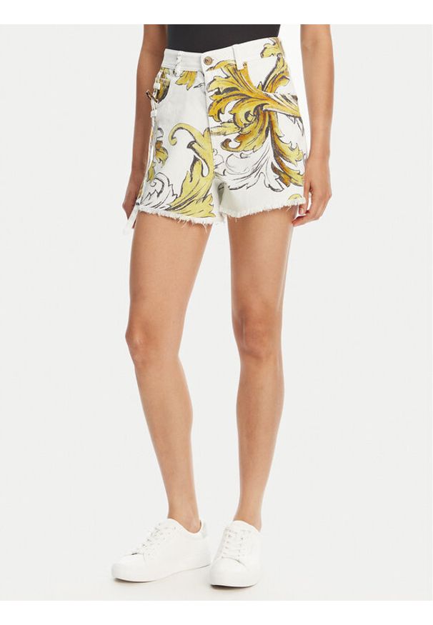Versace Jeans Couture Szorty jeansowe 78HAD51B Biały Straight Fit. Kolor: biały. Materiał: bawełna