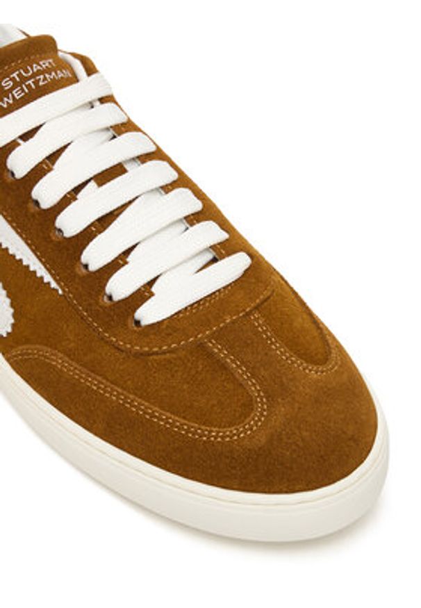 Stuart Weitzman Sneakersy Runaround SK928 XYP Brązowy. Kolor: brązowy. Materiał: skóra, zamsz