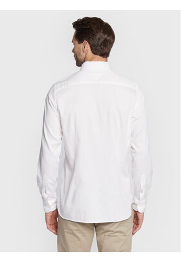TOMMY HILFIGER - Tommy Hilfiger Koszula Dobby MW0MW25038 Biały Slim Fit. Kolor: biały. Materiał: bawełna