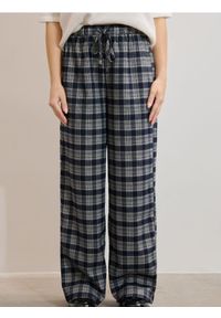 Sinsay - Spodnie wide leg w kratę - wielobarwny