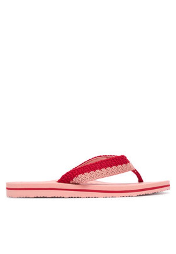TOMMY HILFIGER - Tommy Hilfiger Japonki CROCHET SUMMER SANDA FW0FW09417 Różowy. Kolor: różowy. Materiał: materiał