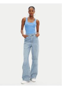 Juicy Couture Top Racer JCWLV125305 Niebieski Slim Fit. Kolor: niebieski. Materiał: bawełna #5