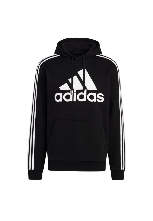 Adidas - adidas BL3S Fleece Hoodie, męska bluza. Kolor: czarny, wielokolorowy, biały. Materiał: poliester, bawełna, wiskoza. Sport: fitness
