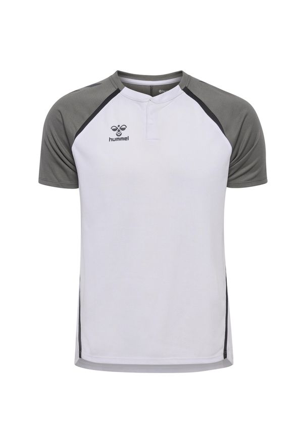 Polo Hummel Lead 2.0. Typ kołnierza: polo. Kolor: biały. Sport: piłka nożna