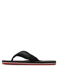 TOMMY HILFIGER - Tommy Hilfiger Japonki Patch Hilfiger Beach Sandal FM0FM04470 Czarny. Kolor: czarny. Materiał: materiał