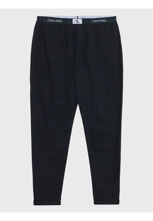 Calvin Klein Underwear Spodnie dresowe 000QS6960E Czarny Regular Fit. Kolor: czarny. Materiał: bawełna, dresówka