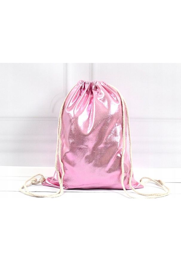 4f PL2JR PLECAK WOREK BŁYSZCZĄCY MIEJSKI SZKOLNY JASNY RÓŻ. Kolor: różowy