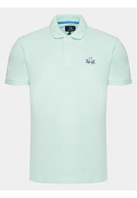 La Martina Polo YMP002 PK001 Zielony Slim Fit. Typ kołnierza: polo. Kolor: zielony. Materiał: bawełna