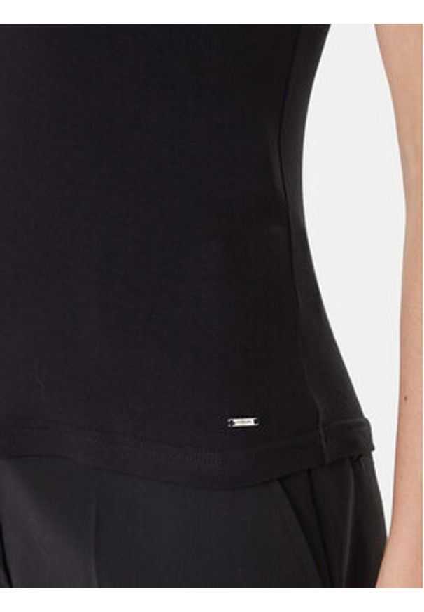 Morgan Top 242-DNAE Czarny Slim Fit. Kolor: czarny. Materiał: wiskoza