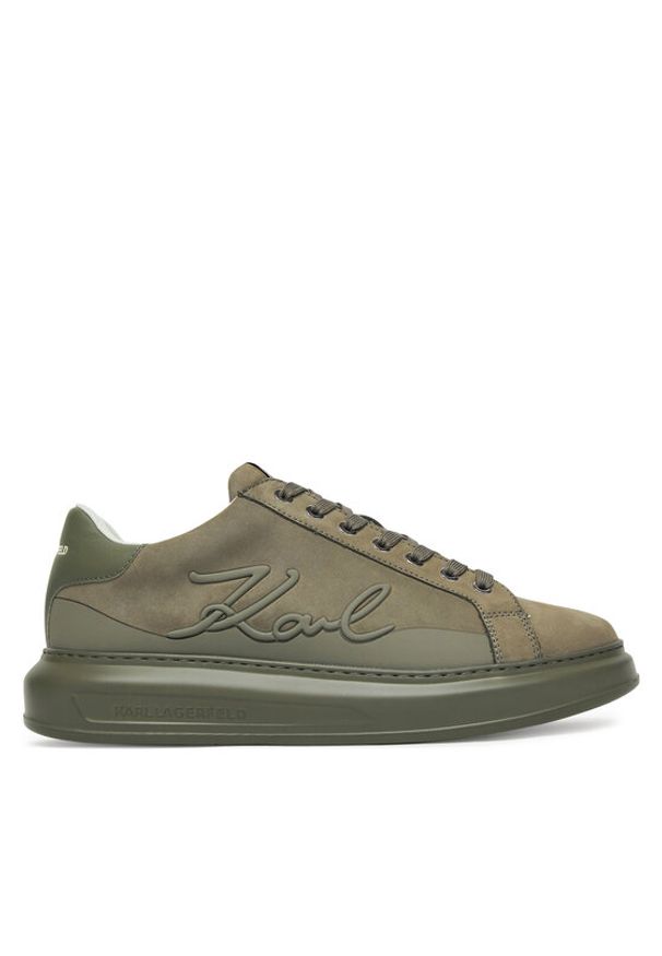 Karl Lagerfeld - KARL LAGERFELD Sneakersy Kapri KL52542F Khaki. Kolor: brązowy. Materiał: nubuk, skóra