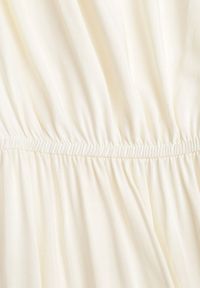 Born2be - Jasnobeżowa Sukienka z Wiskozy o Rozkloszowanym Kroju Folky. Okazja: na co dzień. Typ kołnierza: dekolt w kształcie V. Kolor: beżowy. Materiał: wiskoza. Styl: casual, elegancki #4