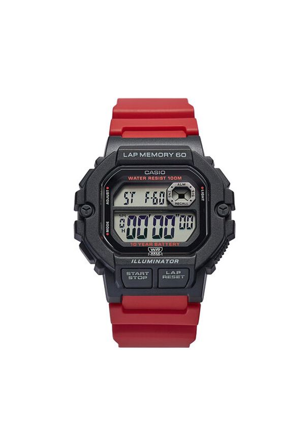 Casio Zegarek WS-1400H-4AVEF Czerwony. Kolor: czerwony