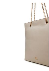 Calvin Klein Torebka Minimal Monogram Chain Tote LV04F3204G Beżowy. Kolor: beżowy. Materiał: skórzane
