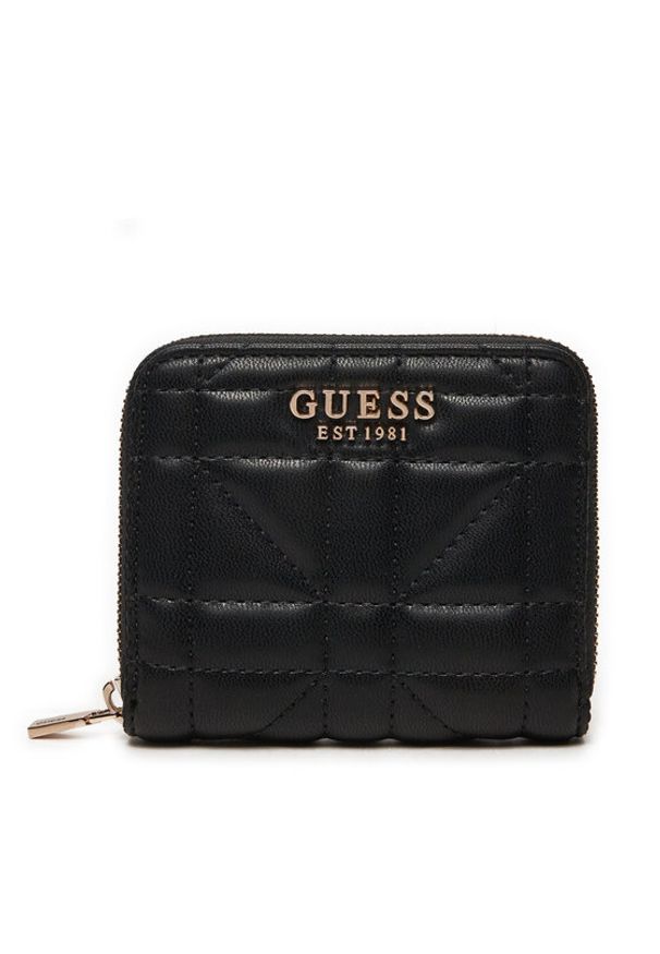 Guess Mały Portfel Damski Assia SWQG84 99370 Czarny. Kolor: czarny. Materiał: skóra