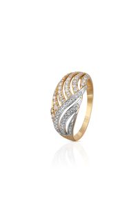 W.KRUK - Pierścionek złoty bicolor z diamentami. Materiał: złote. Kolor: złoty. Wzór: aplikacja. Kamień szlachetny: diament #1