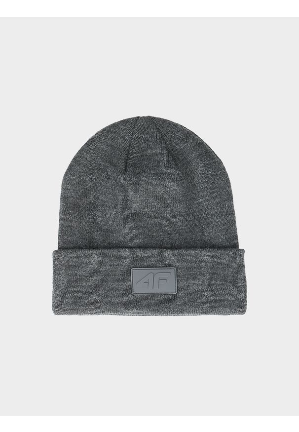 4f - Czapka beanie uniseks - szara. Kolor: szary. Materiał: materiał, syntetyk. Sezon: zima. Styl: sportowy, klasyczny