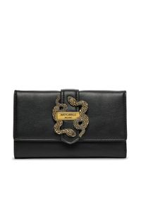 Just Cavalli Duży Portfel Damski 79RA5PA5 ZSA89 Czarny. Kolor: czarny. Materiał: skóra
